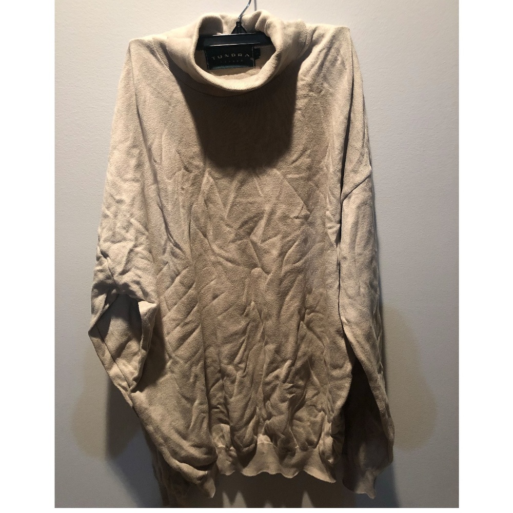 Tan Cream Turtleneck Longsleeve Men Size Large